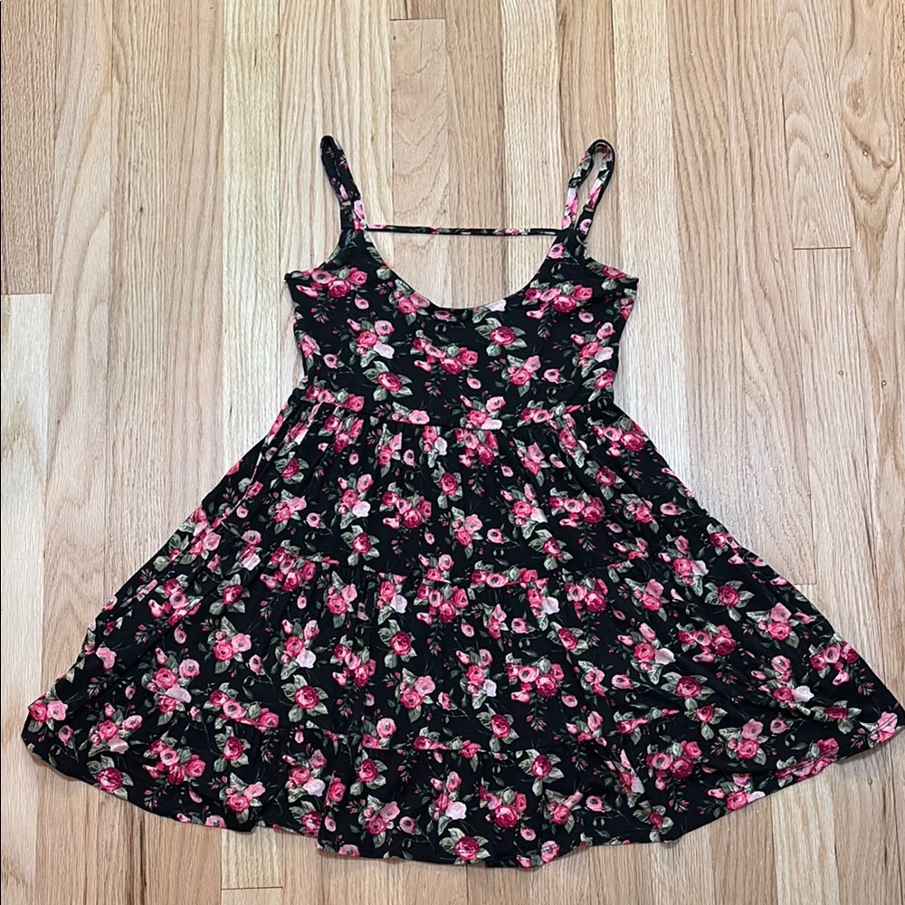 Floral Black and Pink Dress